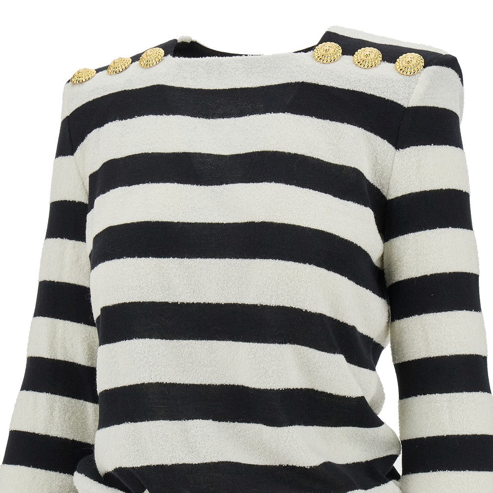Striped sweater with padded shoulders