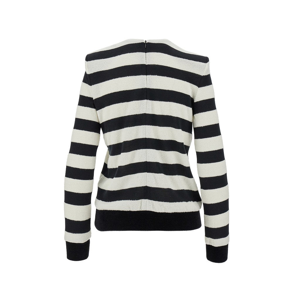 Pullover a righe con spalle imbottite