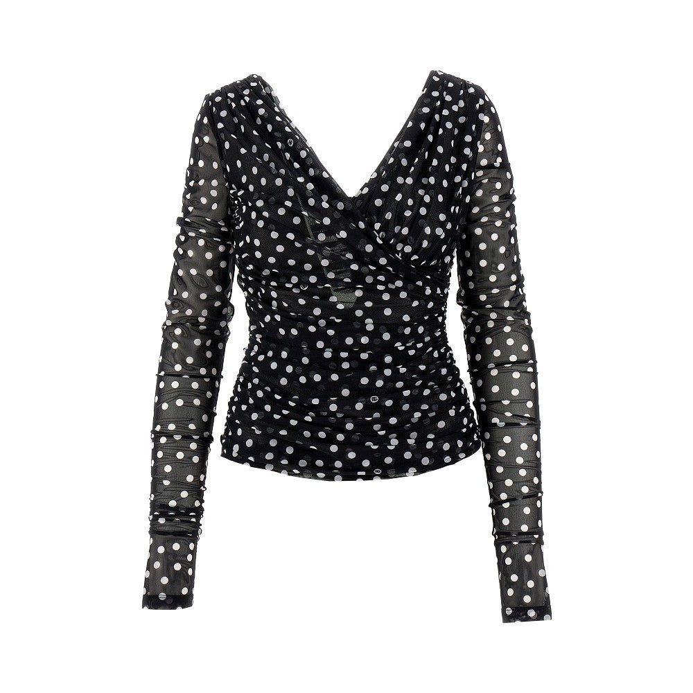 Polka-dot tulle top