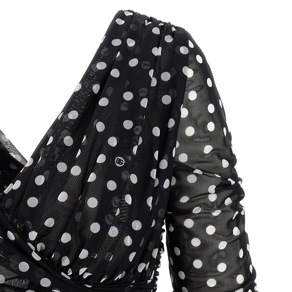 Polka-dot tulle top
