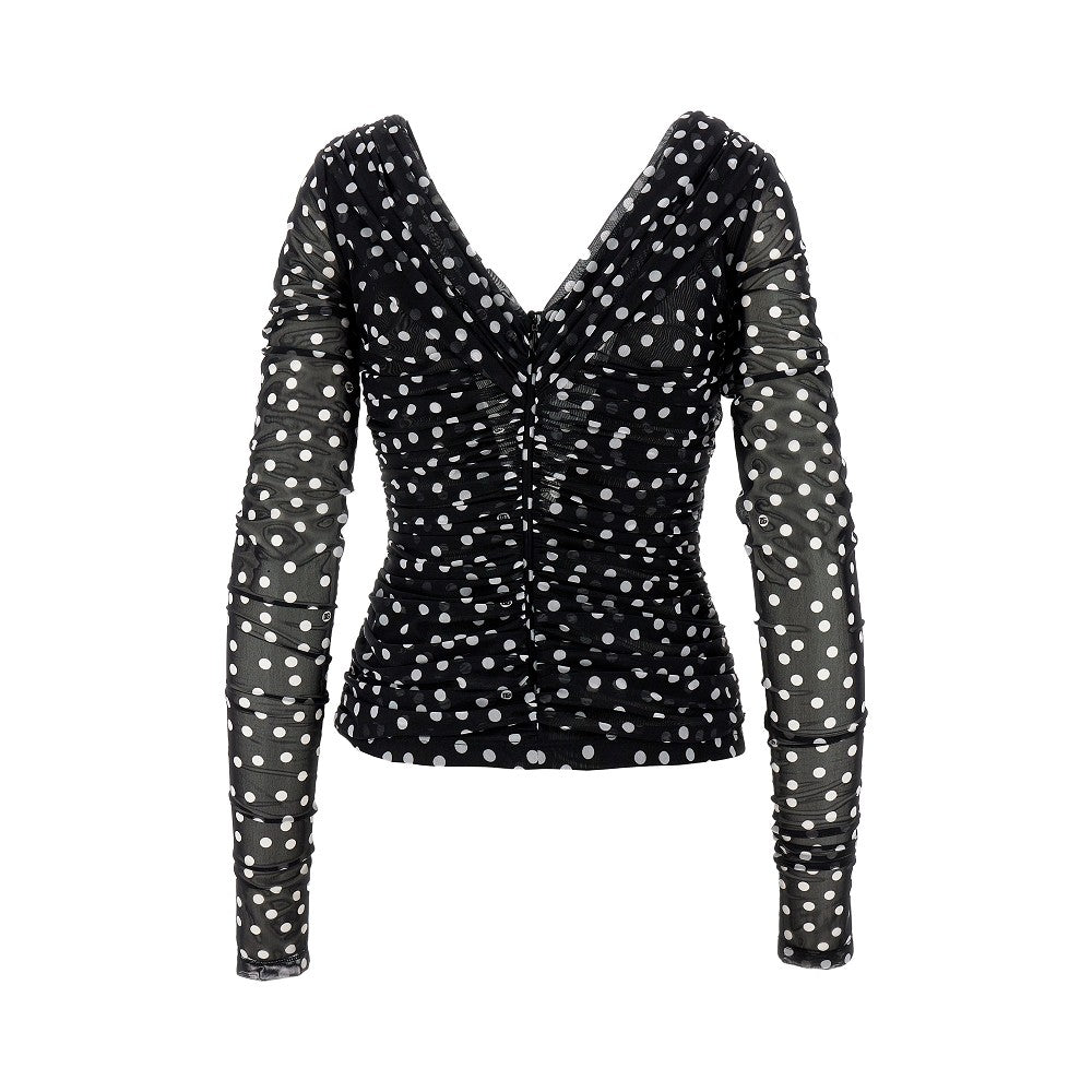Polka-dot tulle top