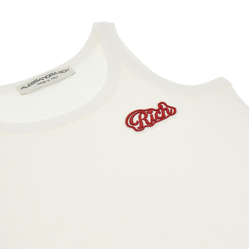 Canotta a costine con patch logo