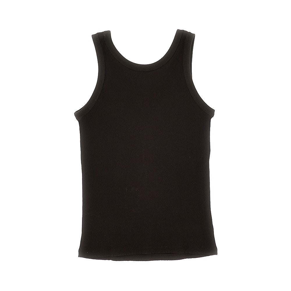 Canotta a costine con ricamo 'Fendi Crest'