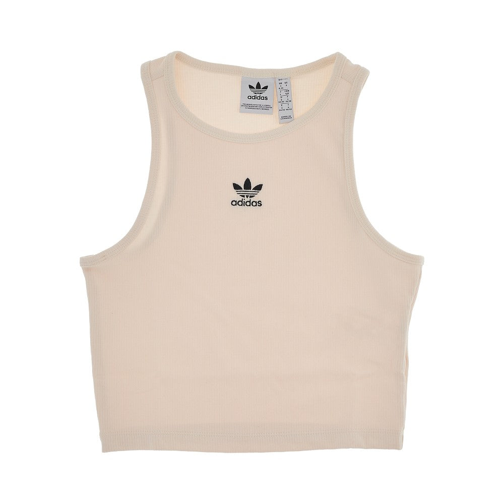 Canotta cropped a costine con logo