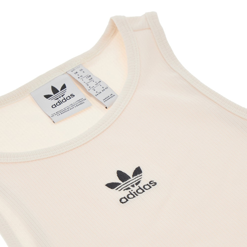 Canotta cropped a costine con logo