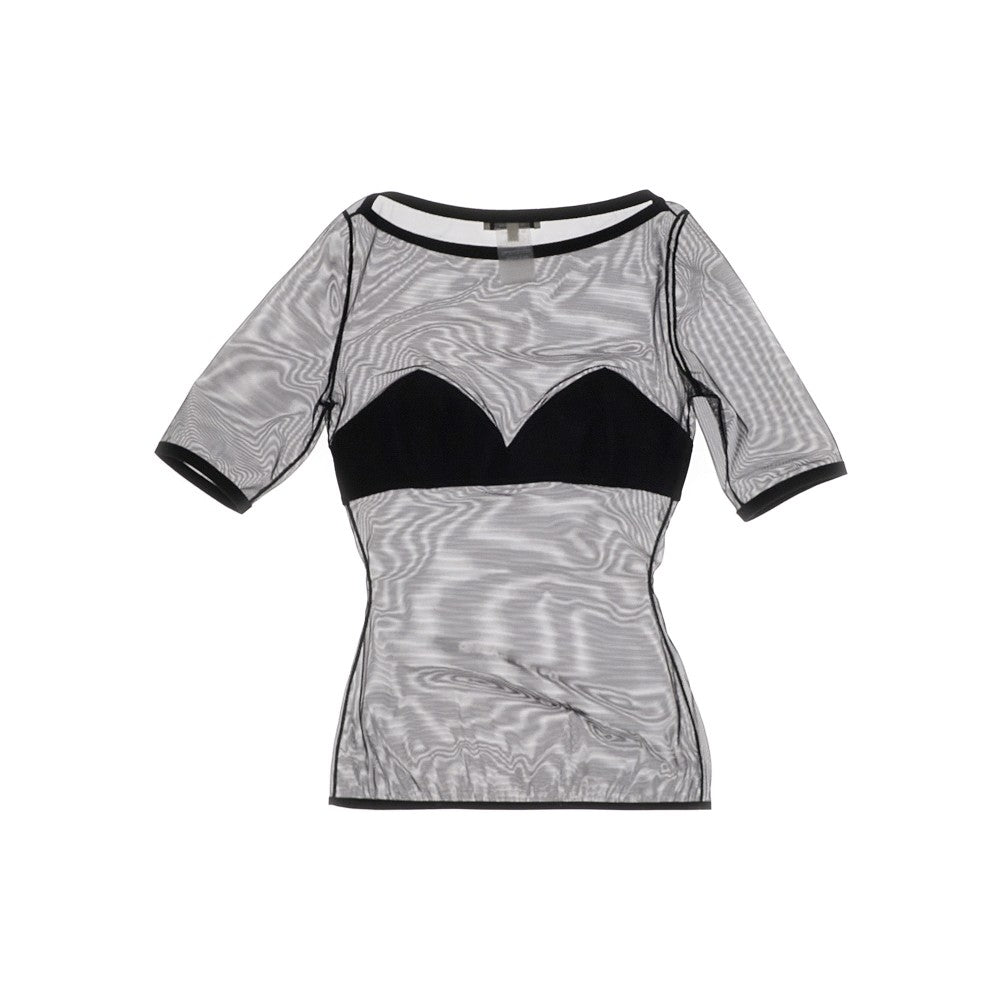 Tulle T-shirt with bralette detail