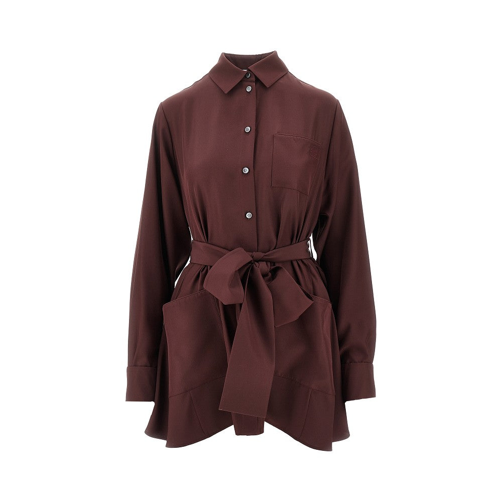 Camicia in seta con cintura