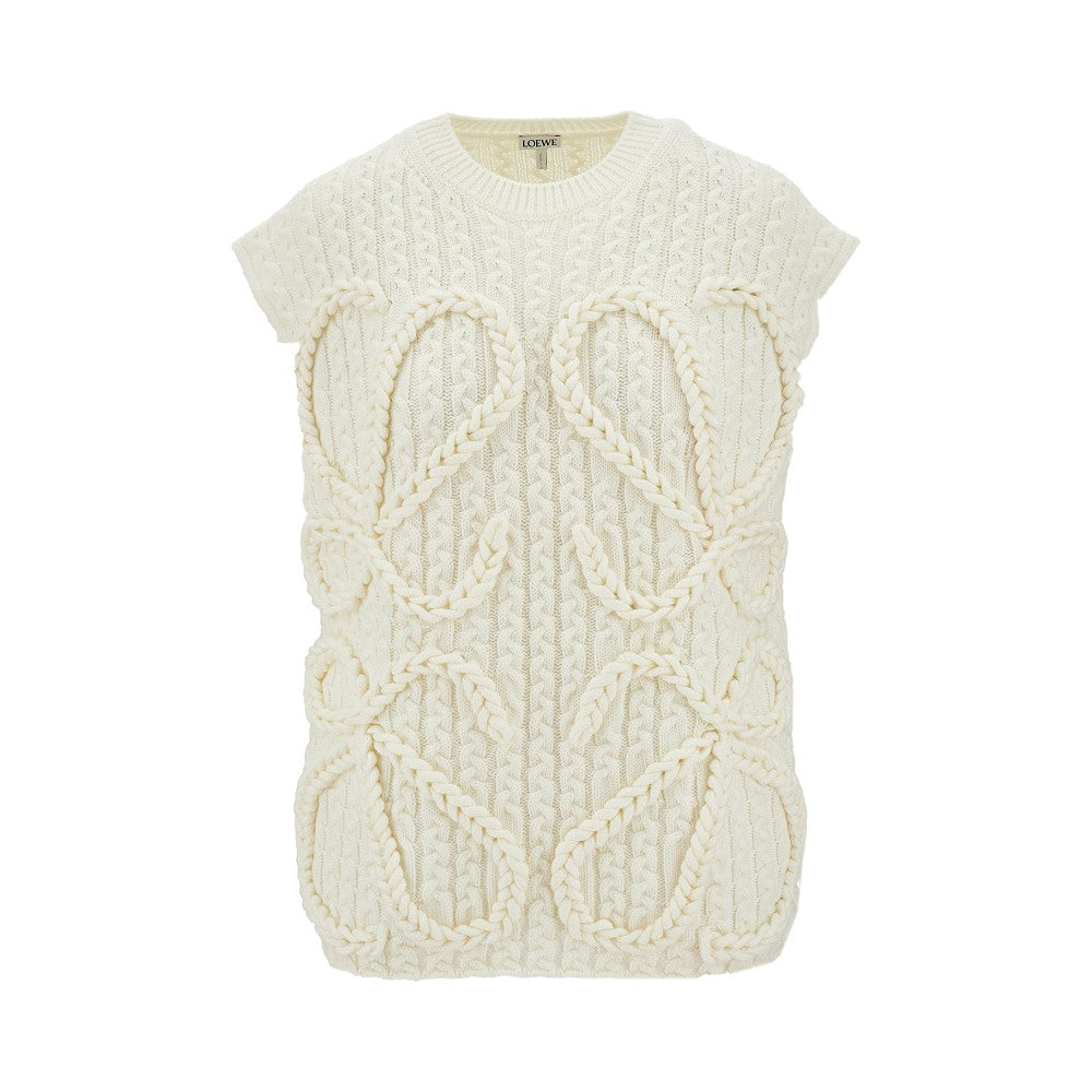 Anagram embroidery knitted vest