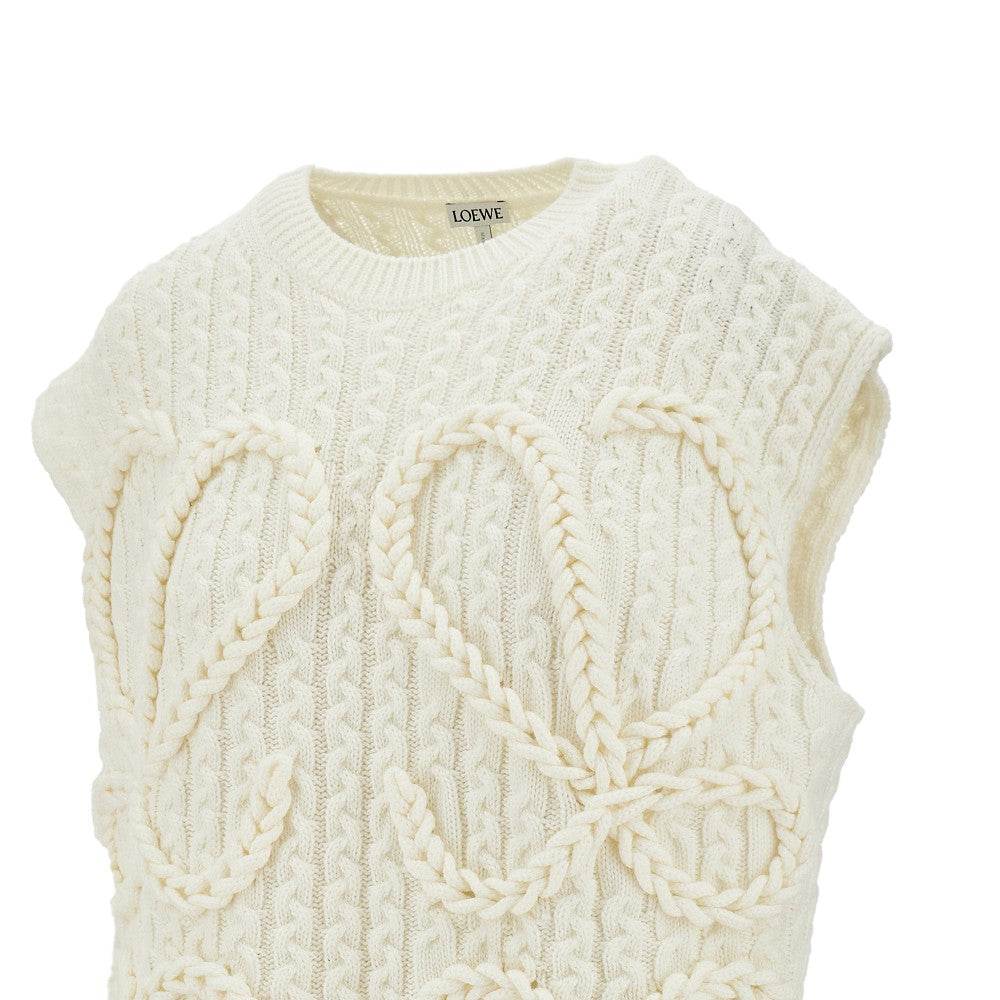 Anagram embroidery knitted vest