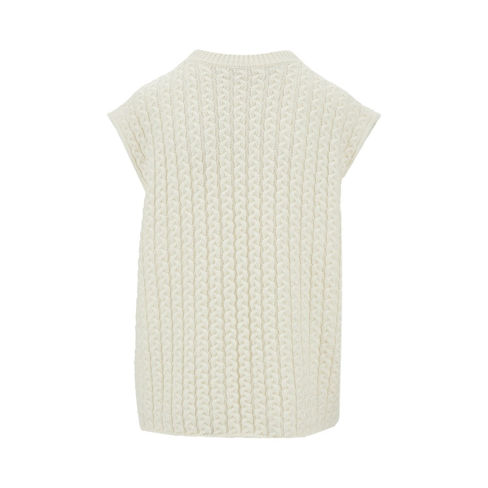 Anagram embroidery knitted vest