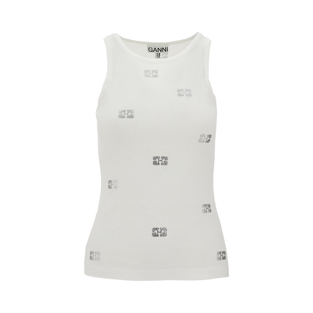 Rhinestones Butterfly tank top