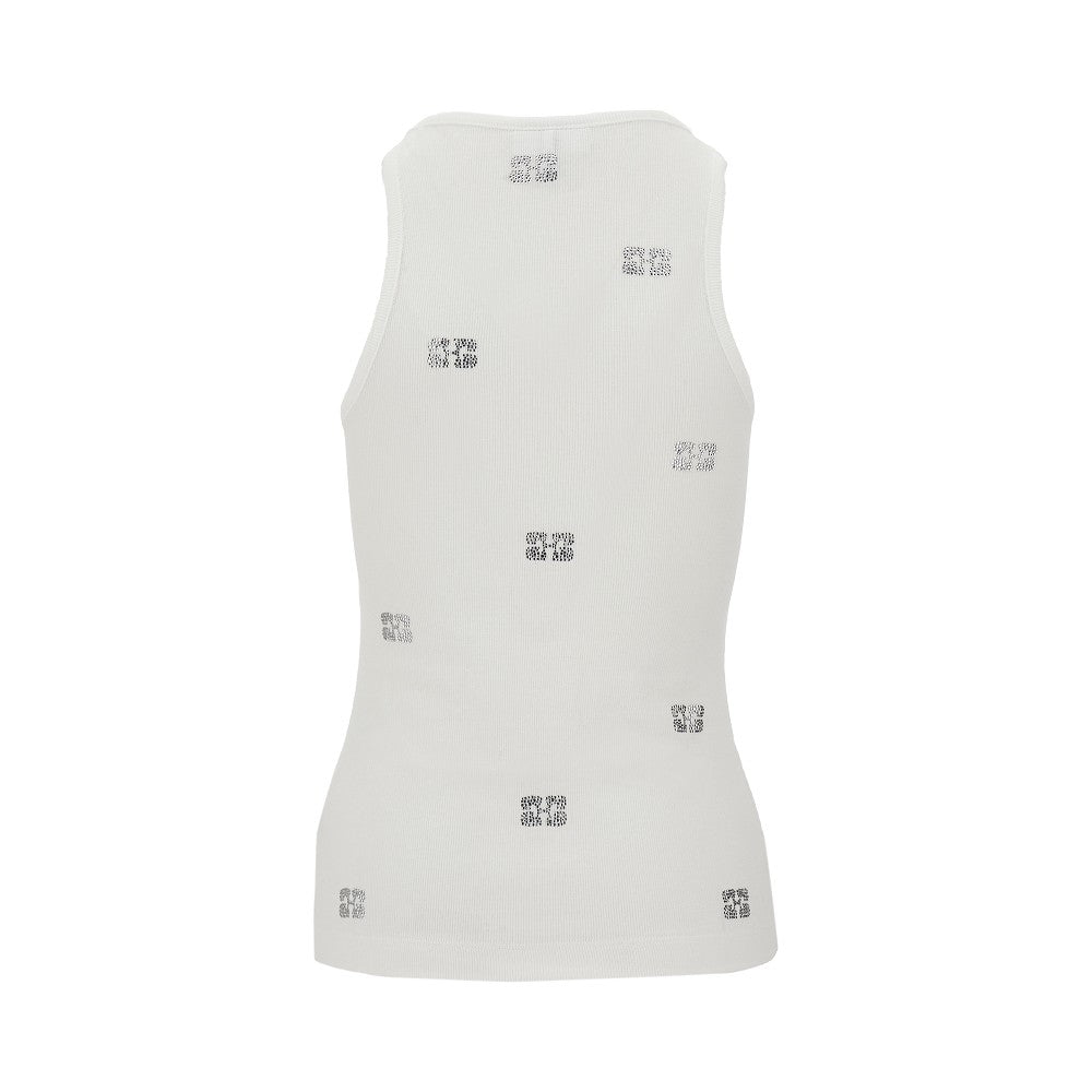 Rhinestones Butterfly tank top