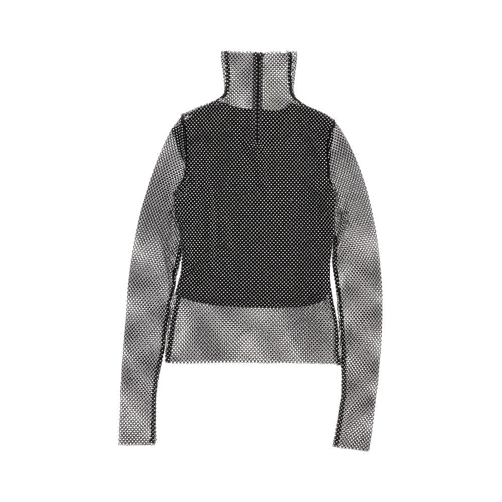 Top in rete con strass