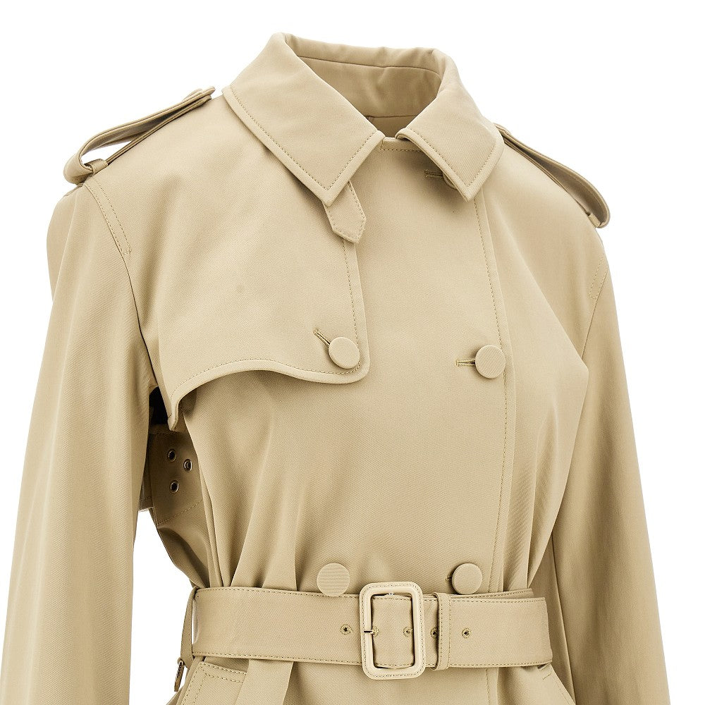 Cappotto doppiopetto in gabardine stretch