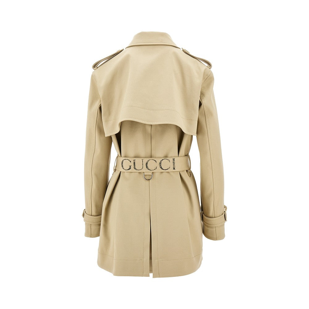 Cappotto doppiopetto in gabardine stretch