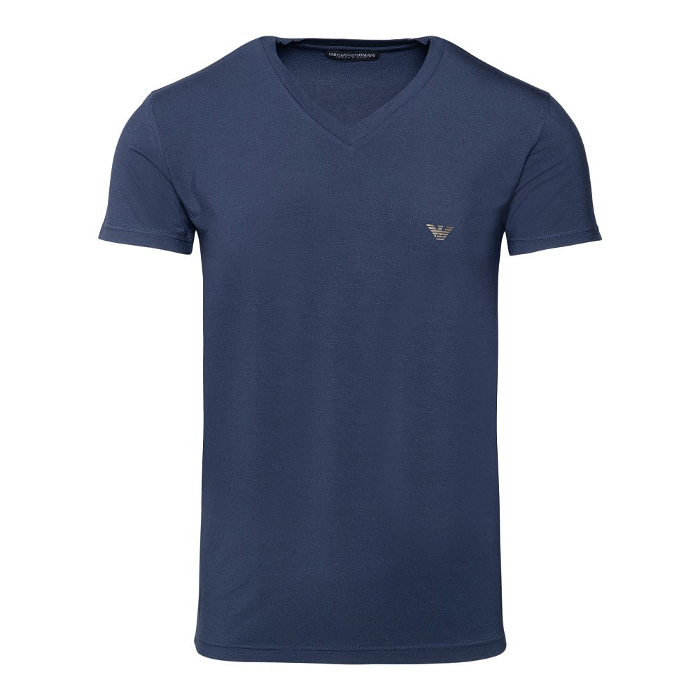 T-shirt blu con logo