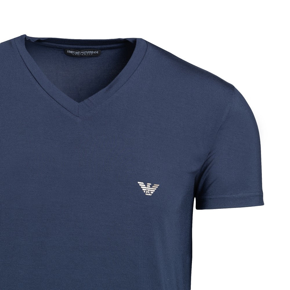 T-shirt blu con logo