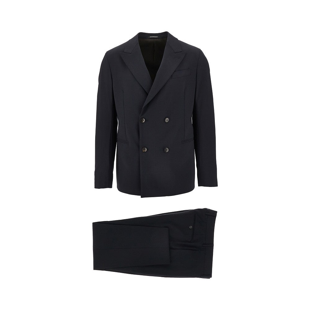 Stretch wool double-breasted suit