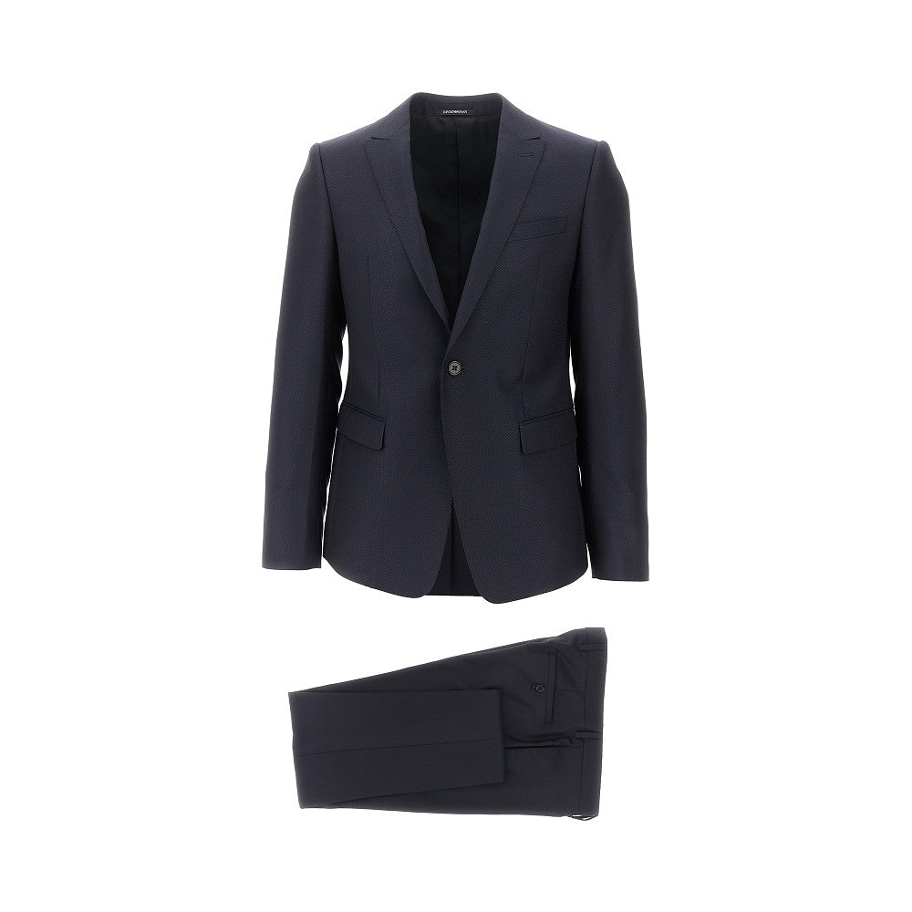 Jacquard wool and silk David Line suit