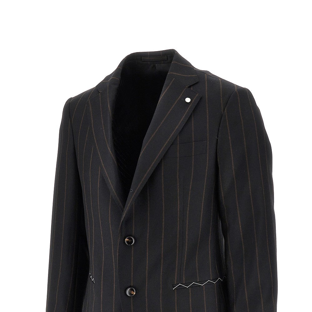 Abito sartoriale in lana a righe