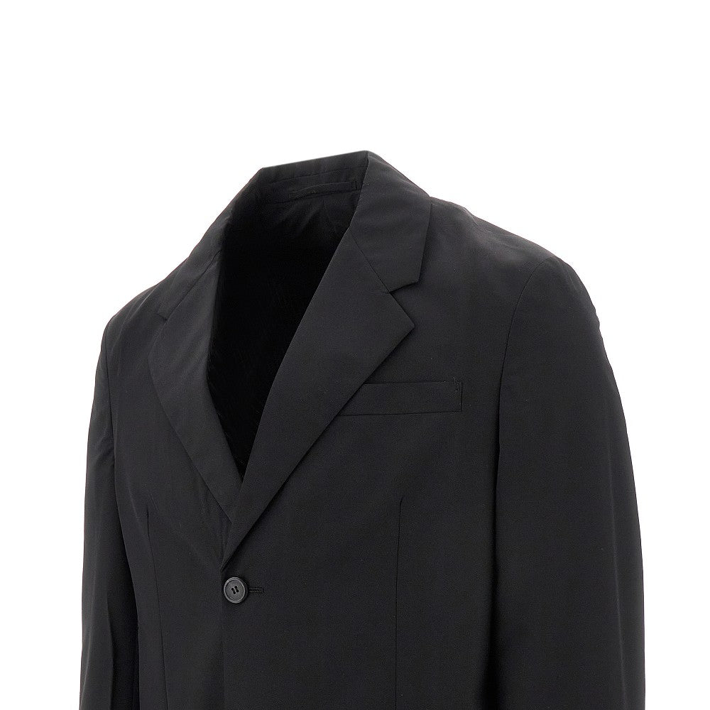 Wool-blend single-breasted jacket