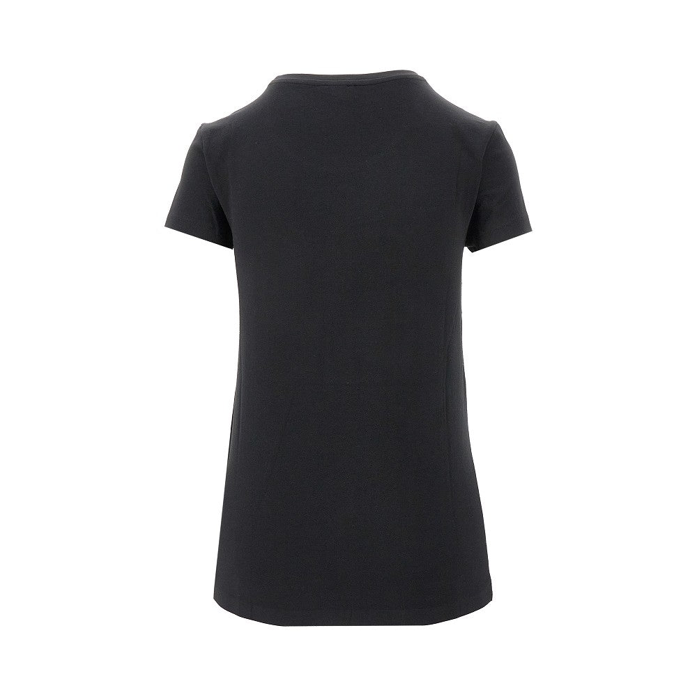 T-shirt in cotone organico con logo strass