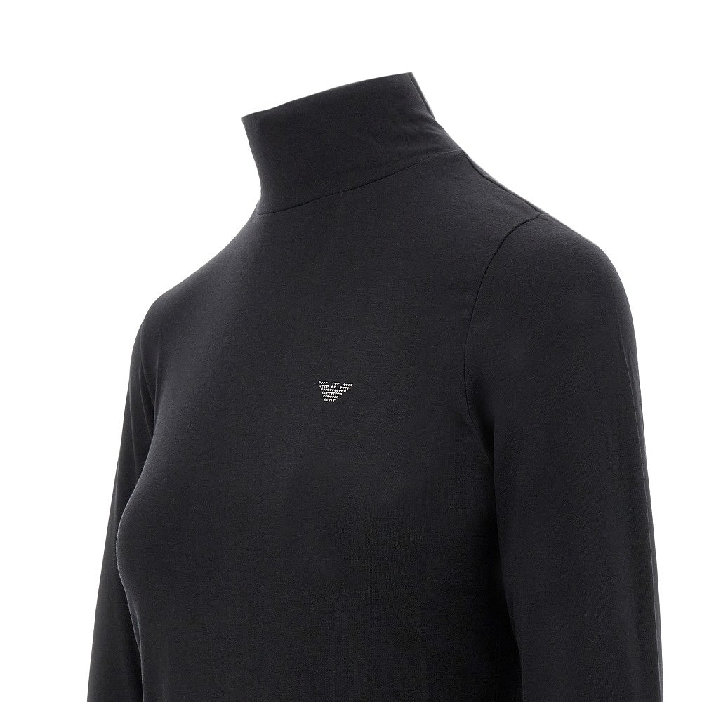 Wool-blend loungewear mock-neck top