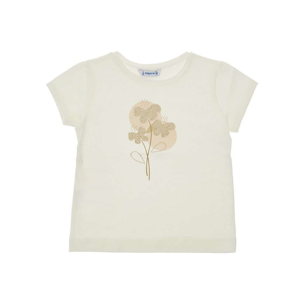 T-shirt a manica corta con stampa glitterata