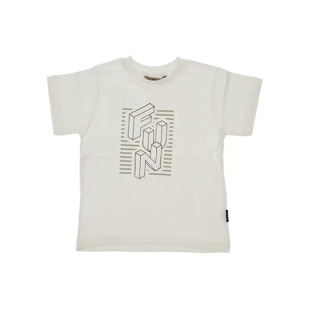 T-shirt a manica corta con logo in rilievo