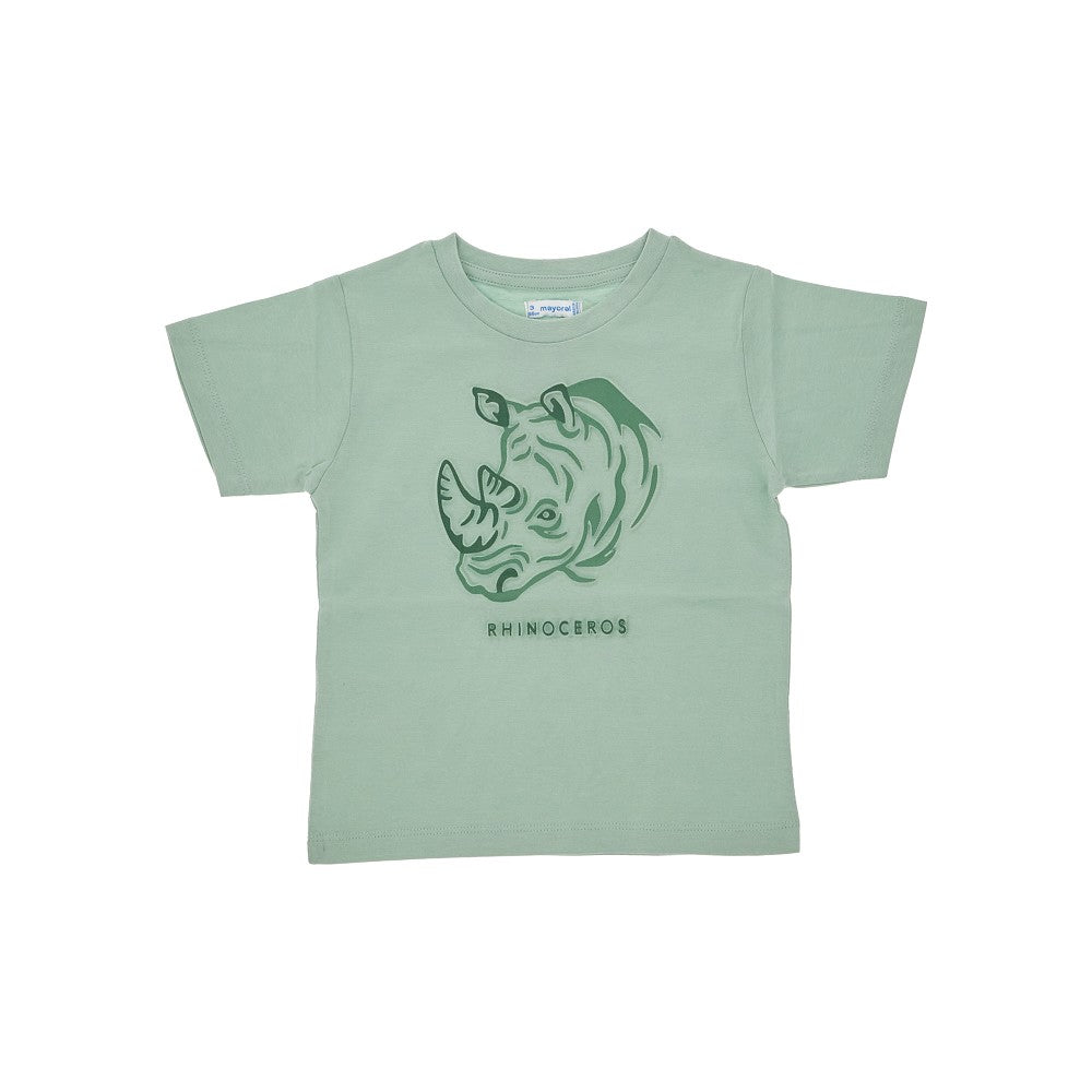 T-shirt con rinoceronte goffrato