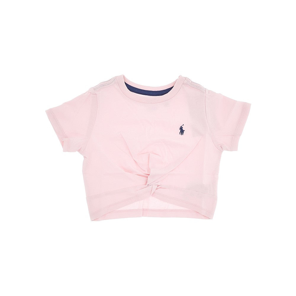 T-shirt cropped con dettaglio annodato