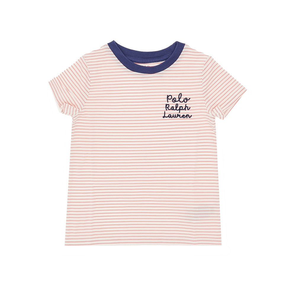 Striped T-shirt with logo embroidery