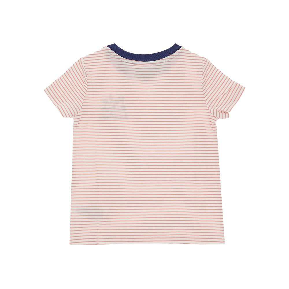 Striped T-shirt with logo embroidery