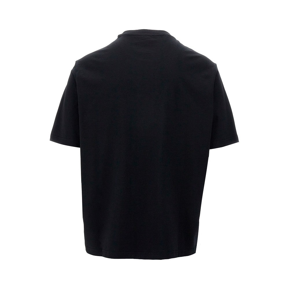 Embroidered and printed cotton T-shirt