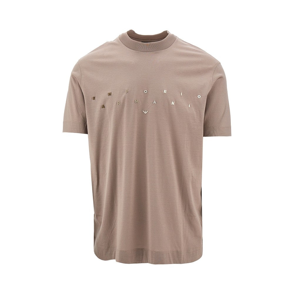 T-shirt in misto lyocell con logo ricamato