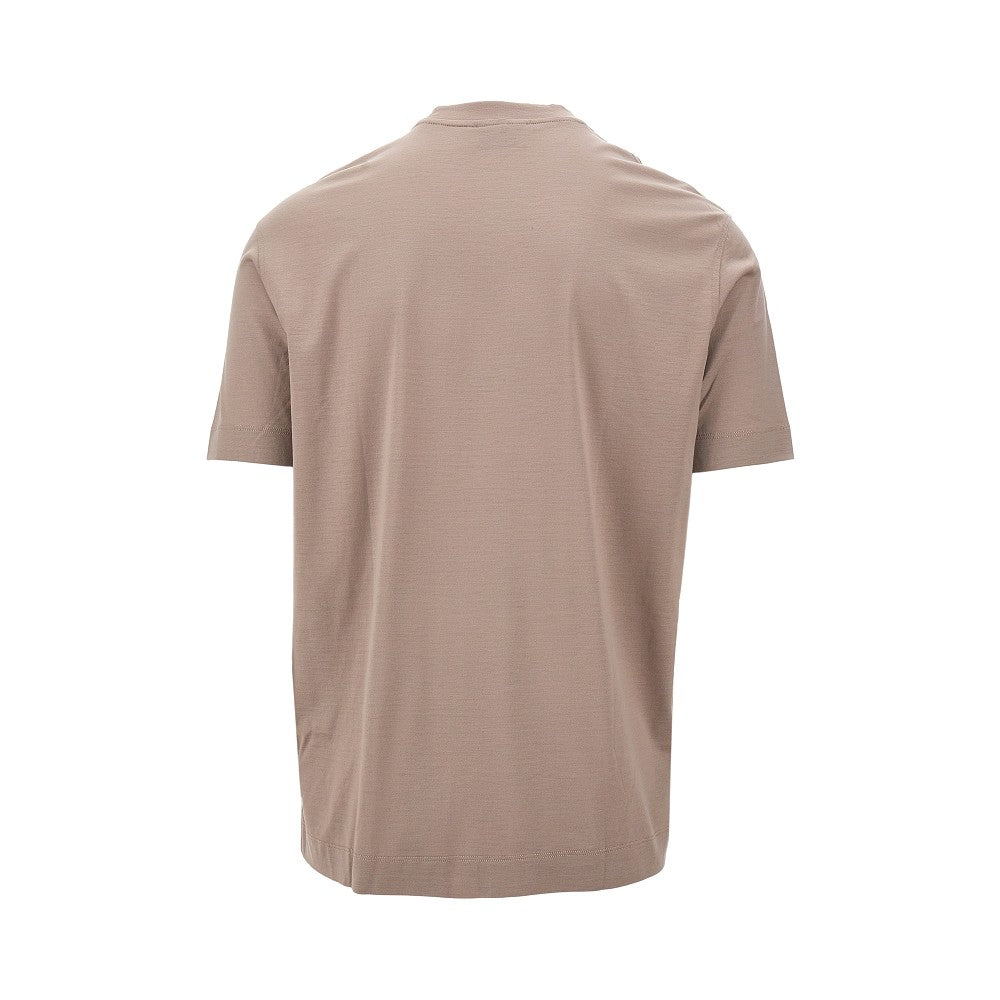 T-shirt in misto lyocell con logo ricamato