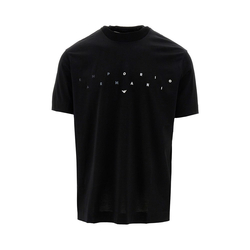 T-shirt in misto lyocell con logo ricamato