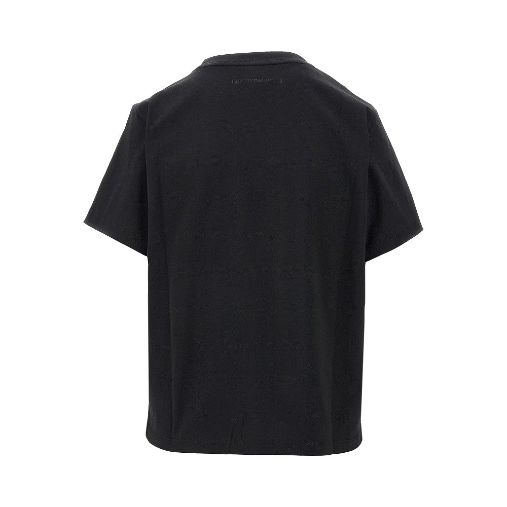 T-shirt con logo in paillettes