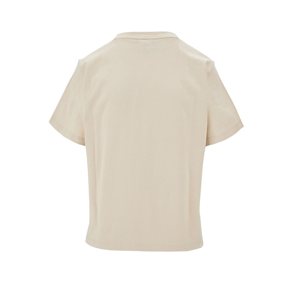 T-shirt con logo in paillettes
