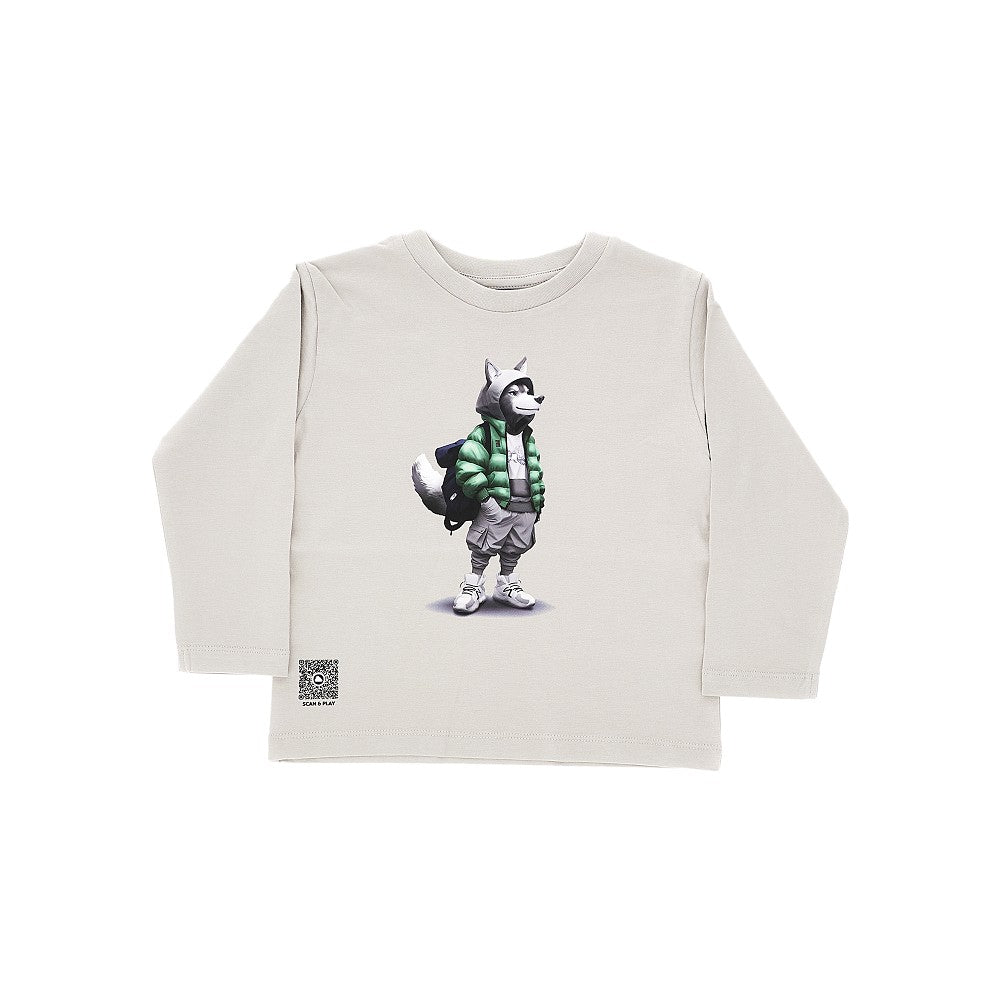 T-shirt a manica lunga in jersey con stampa