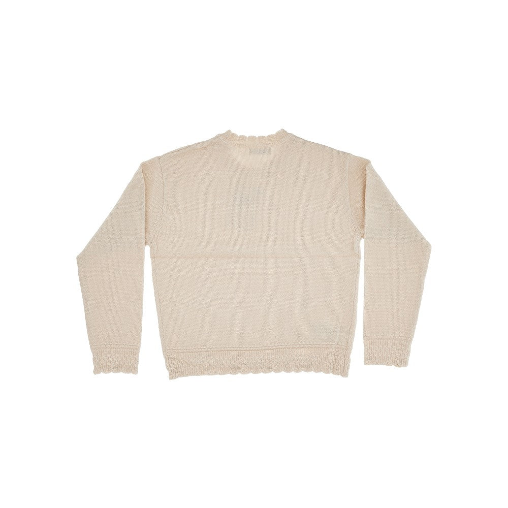 Pullover lurex con bordi smerlati