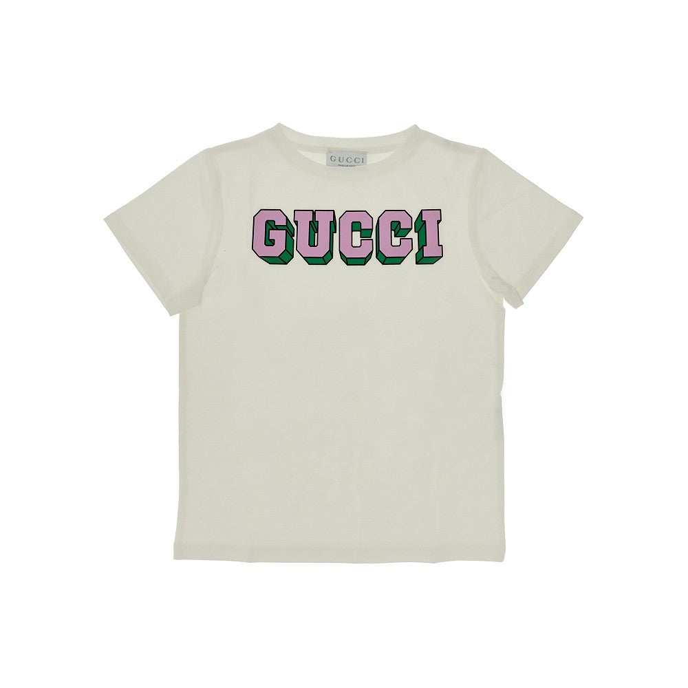 T-shirt con stampa logo 3D