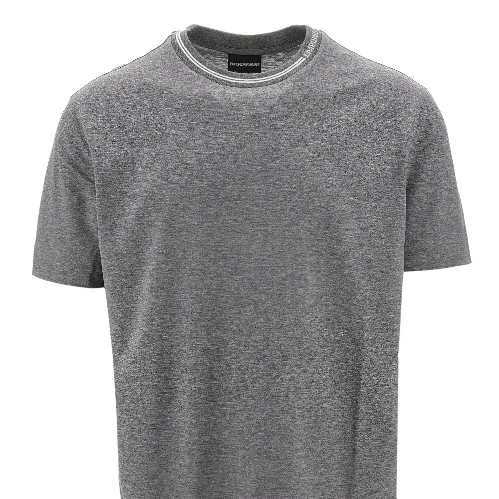 T-shirt with branded crewneck