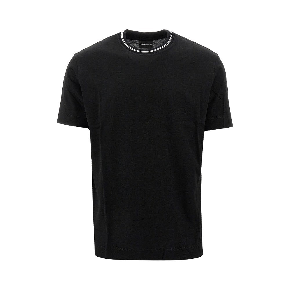 T-shirt with branded crewneck