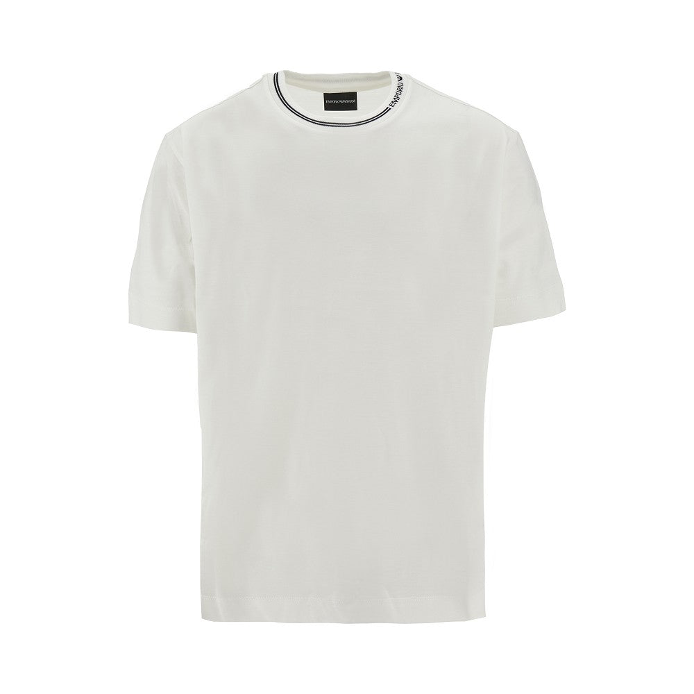 T-shirt with branded crewneck