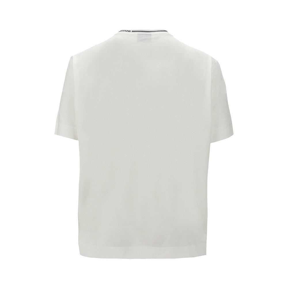 T-shirt with branded crewneck