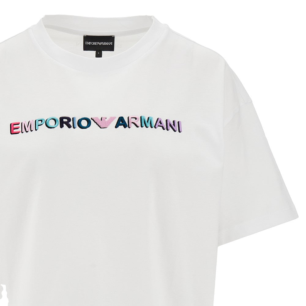 Jersey T-shirt with logo embroidery