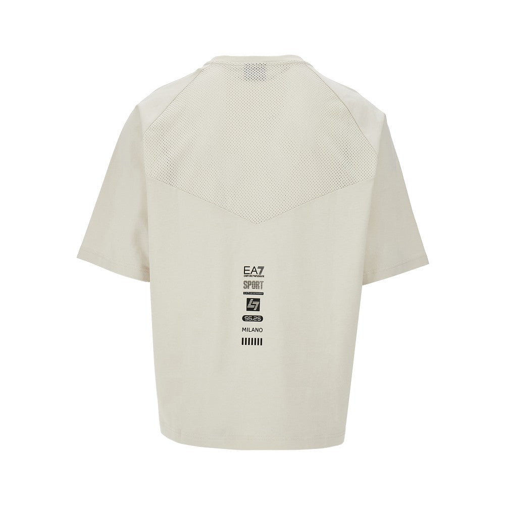 Jersey T-shirt with mesh insert