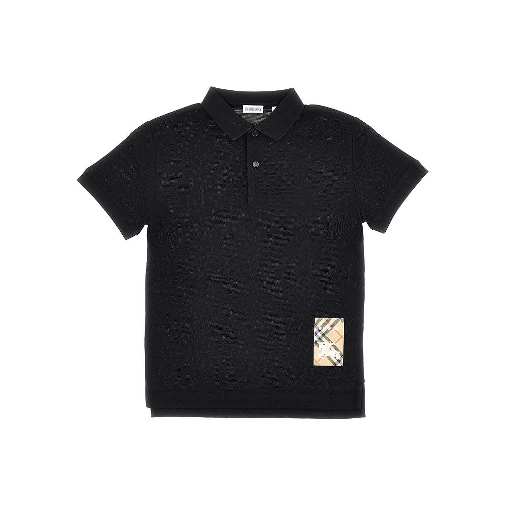 Polo in piquet con patch Check
