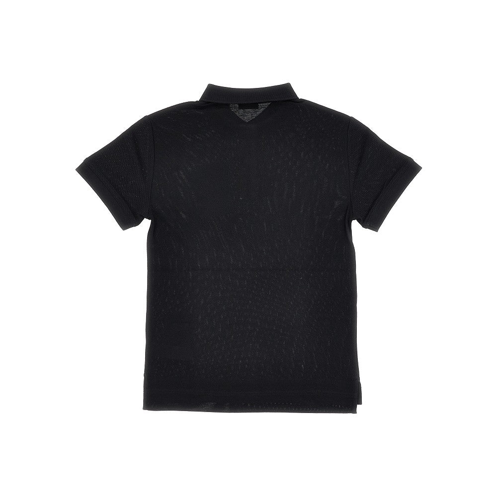 Polo in piquet con patch Check